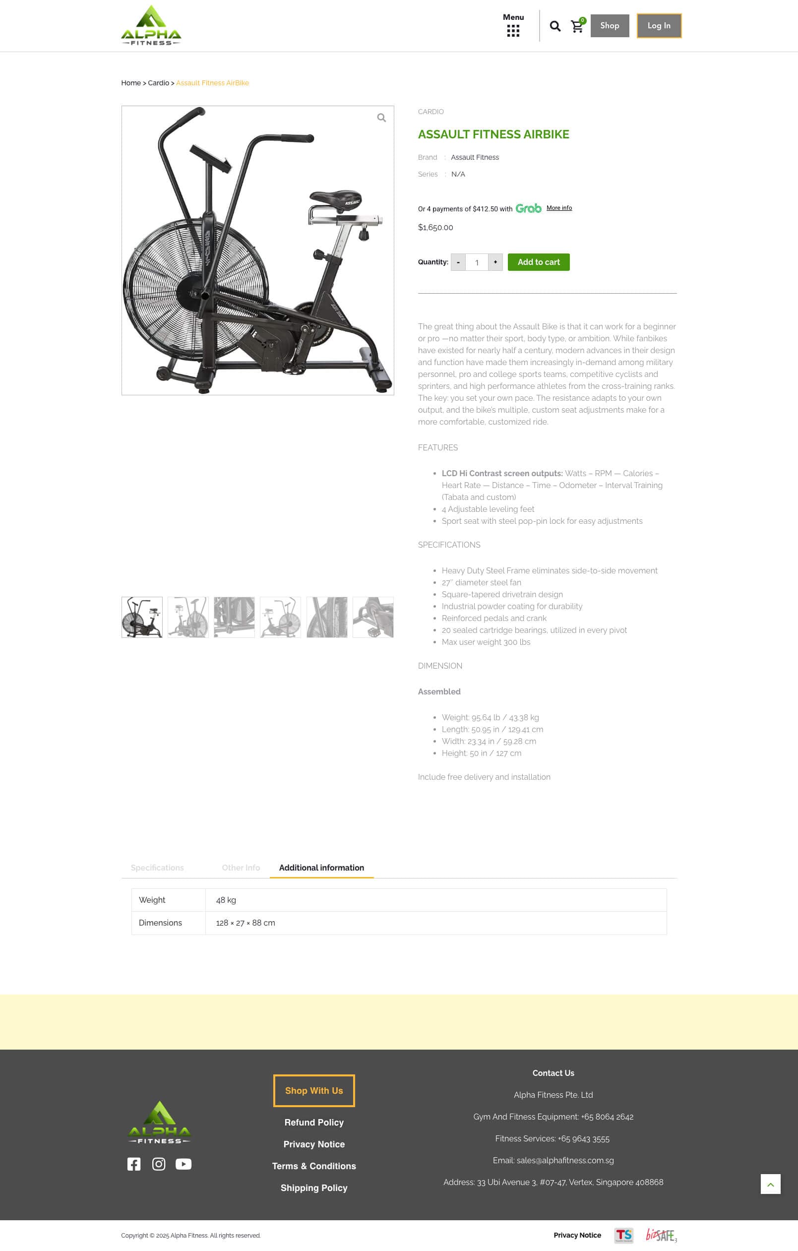 Alpha Fitness - Product Details Page