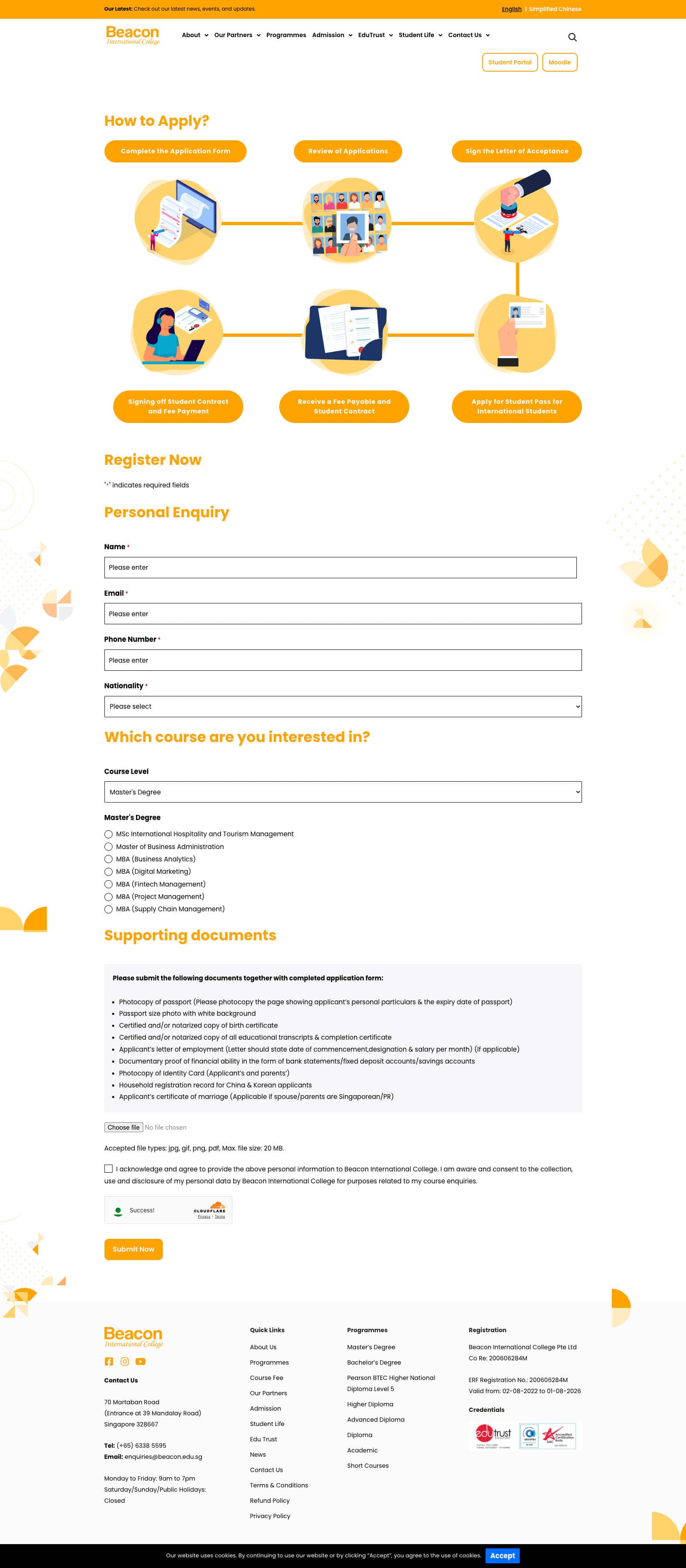 Beacon International College - How To Apply